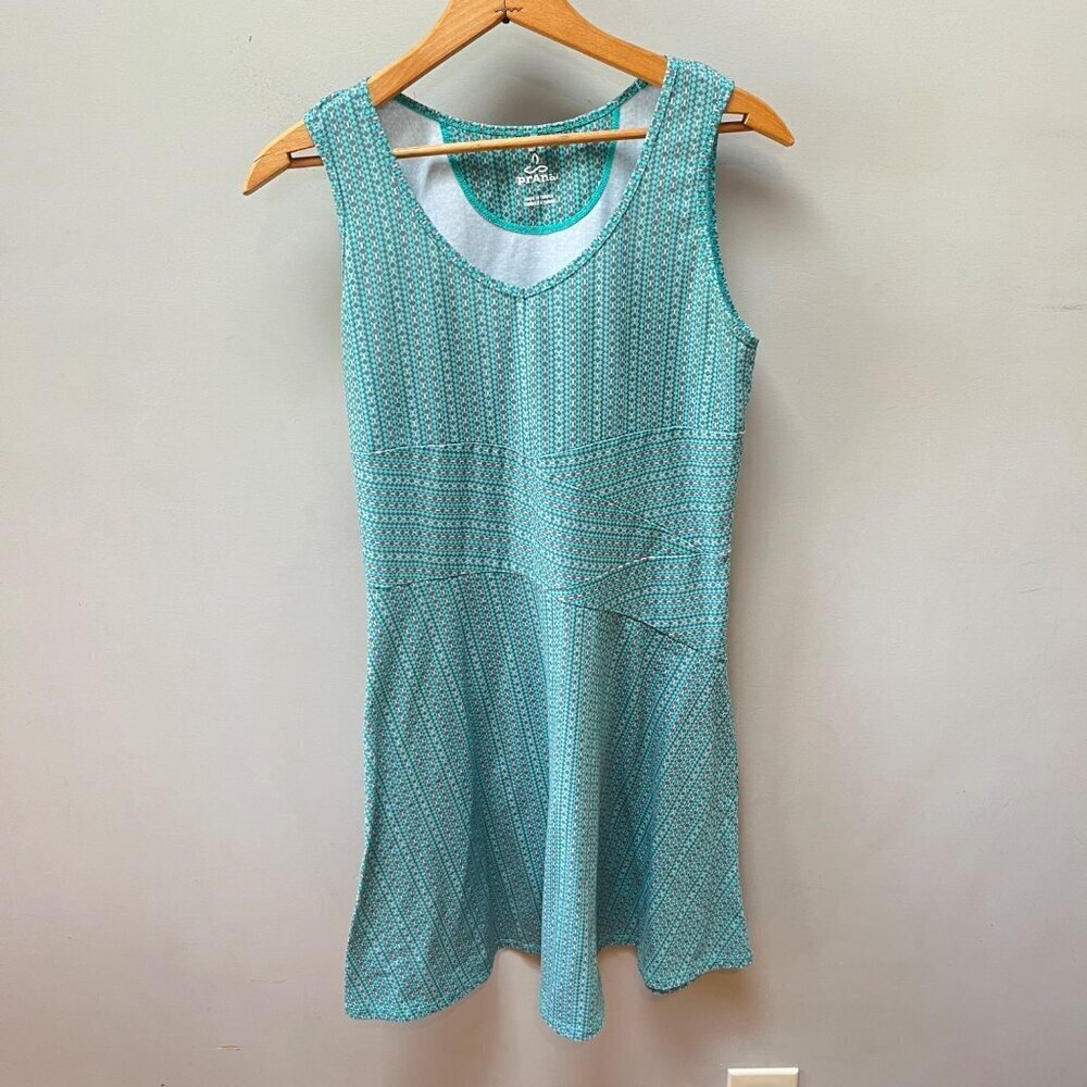 PRANA Amelie Dress Size Small Green Geometric Printed Sleeveless Tank Active- sz